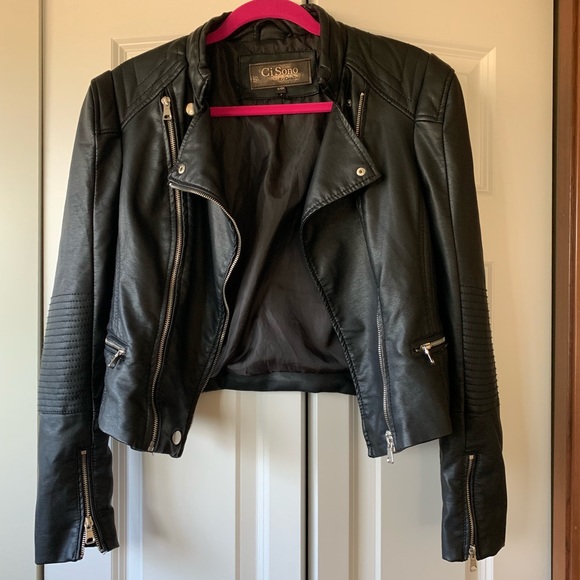 cavalini black leather jacket